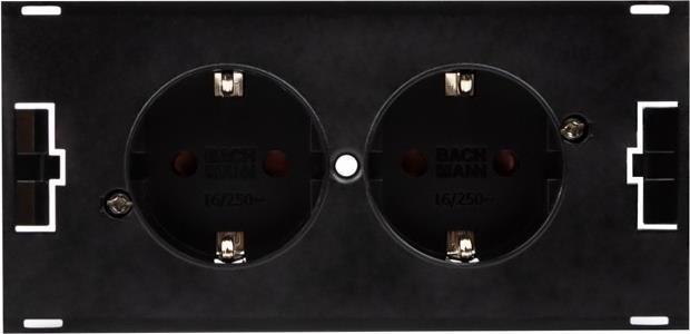 Модул за DUE с 2 х Шуко, с кабел 2 м , цвят Черен , Bachmann