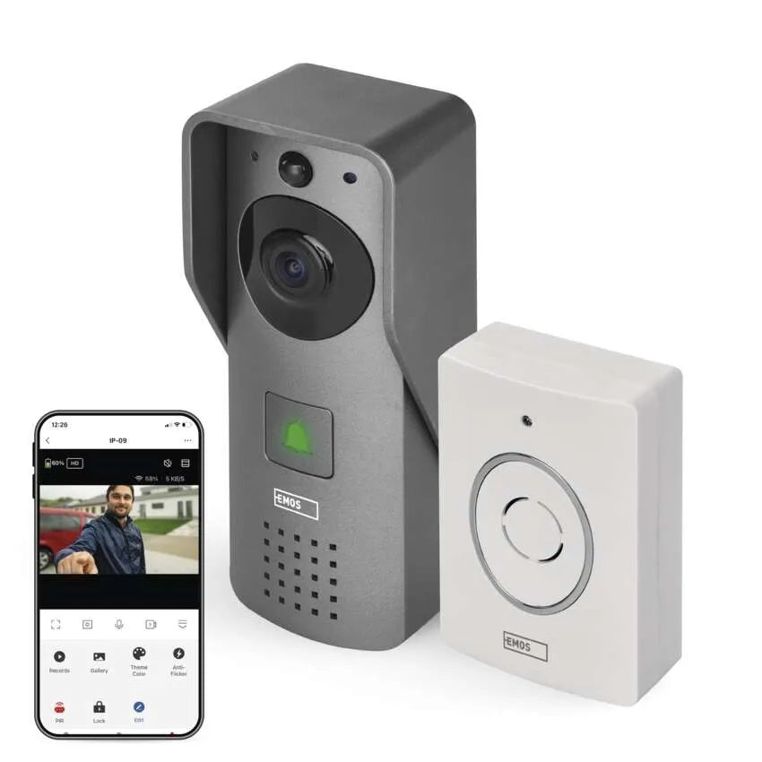 Видео бутон и звънец 12 Vdc IP - 09 C Wi - Fi GoSmart EMOS
