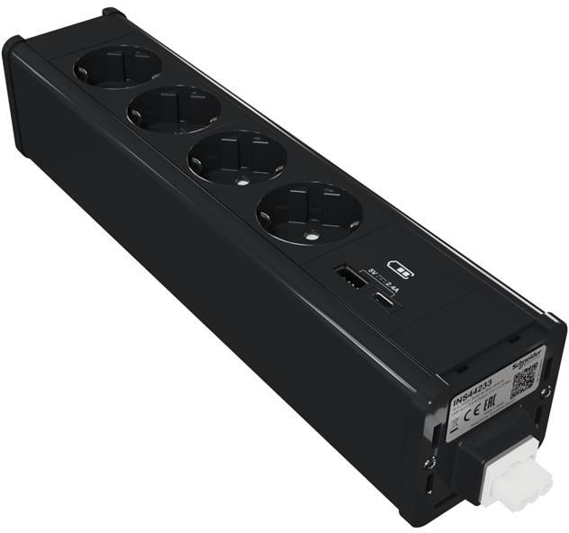 Модул 4х шуко и 2хUSB тип A+C цвят Антрацит Unica System+ SE