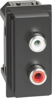 Розетка RCA аудио 1 мод. цвят Черен Living Now Bticino