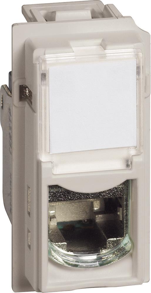 Розетка RJ45 cat.6A STP конектор toolless IDC 1 мод. цвят Крем Living Now Bticino