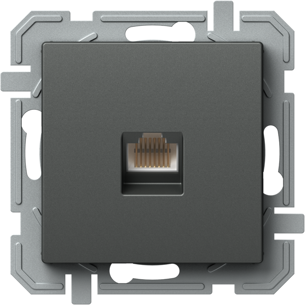 Розетка RJ 45 UTP cat. 5е цвят Антрацит Logiq TEM