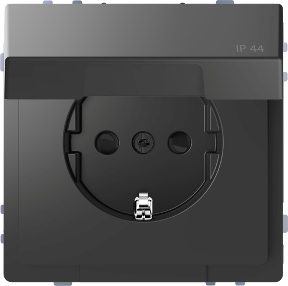 Механизъм контакт шуко с лицев панел IP44 цвят Антрацит System Design Merten SE