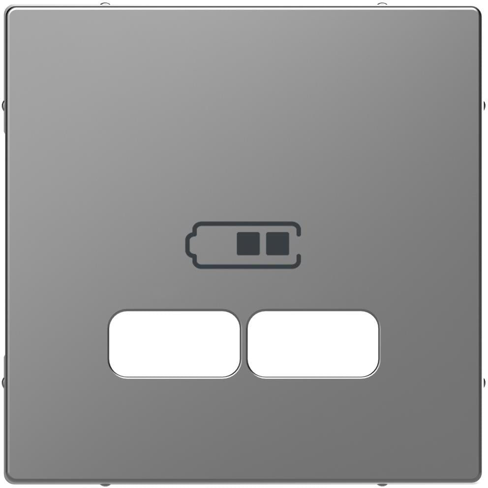Лицев панел за 2xUSB контакт Неръждаема стомана System Design Merten SE