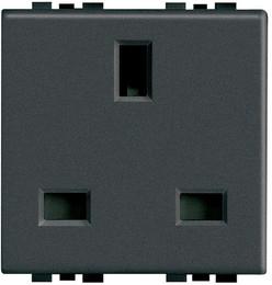 Контакт БРИТАНСКИ стандарт 2P+E 2 мод. 13A цвят Антрацит LL Bticino
