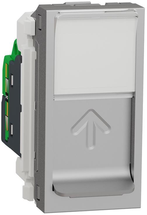 Розетка RJ 45 UTP cat. 5 e S - One 1 мод. цвят Алуминий Unica SE