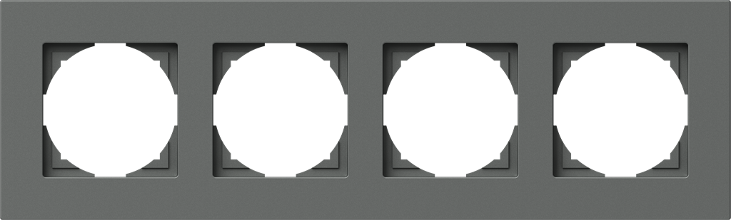 Рамка 4 х цвят Антрацит Flat Logiq TEM