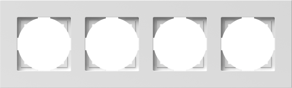 Рамка 4 х цвят Бял Flat Logiq TEM