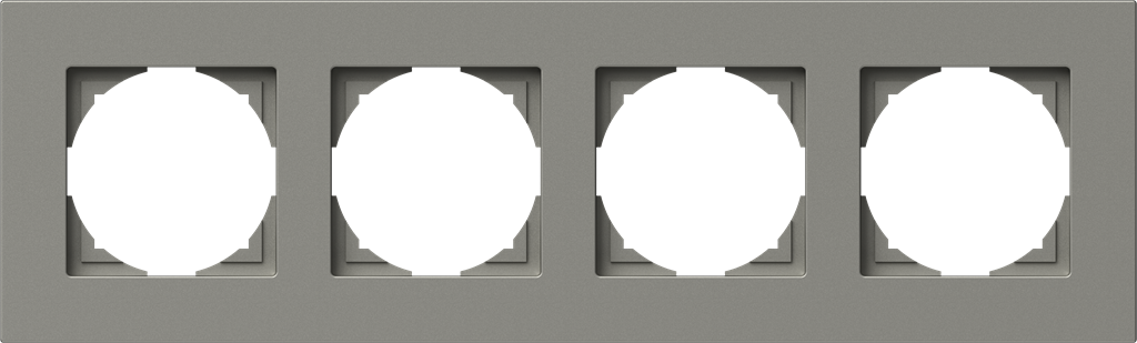 Рамка 4 х цвят Титан Flat Logiq TEM