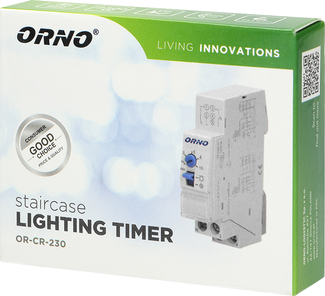 Стълбищен автомат , 1 x 0.5 m - 10 m , 10 A , 230 Vac 1 мод., ORNO