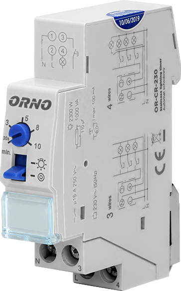 Стълбищен автомат , 1 x 0.5 m - 10 m , 10 A , 230 Vac 1 мод., ORNO