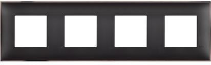 Рамка ЧЕРЕН С НИКЕЛ 4х2 мод. НЕМСКИ СТАНДАРТ за монтаж върху носещи рамки 4х2 мод. /блистер/ Classia Bticino