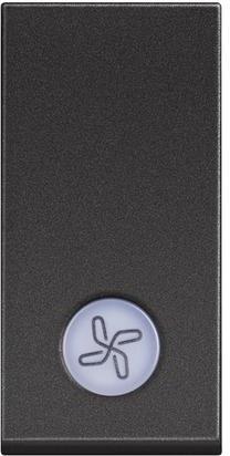 Еднополюсен ключ с LED индикация и символ вентилатор 1 мод. 10А цвят Черен /блистер/ Classia Bticino