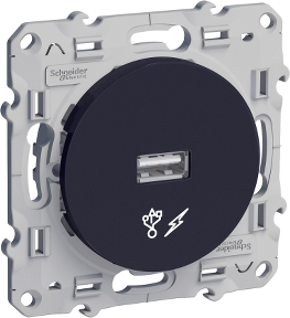 Розетка USB за зареждане тип A 1A 5W цвят Антрацит Odace SE /до изчерпване/