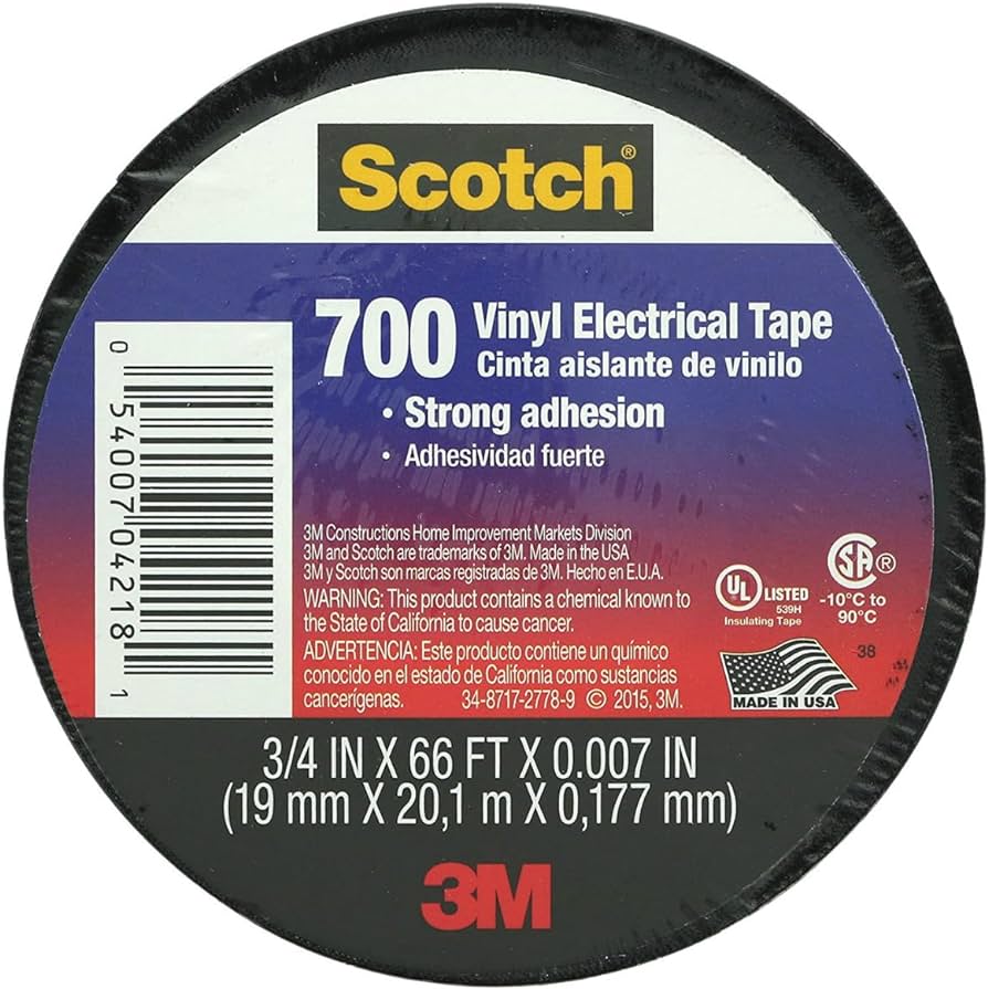 Изолационна лента Scotch 700 цвят ЧЕРЕН 0.18 мм х 19 мм , дължина 20 м 3 M
