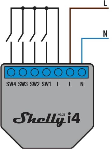 Микромодул Smart 4х аналогови входа Shelly Plus i4 - 265079