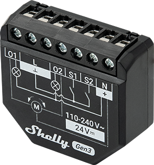 Микромодул Smart реле 2х On/Off или щори 10A изисква неутрала Shelly 2PM Gen3 - 261903