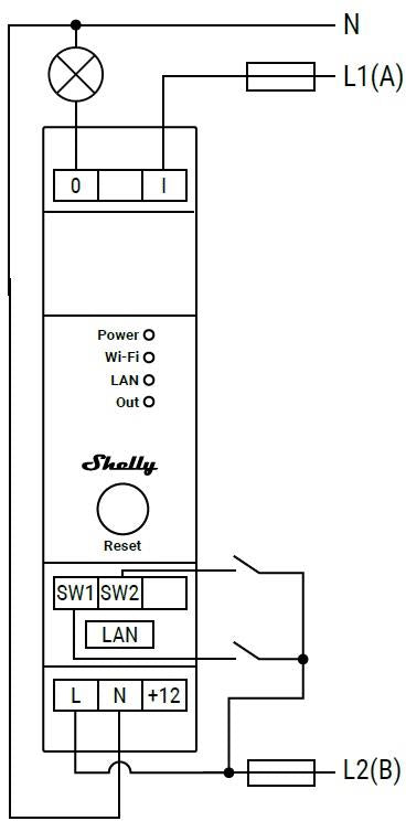Импулсно Smart реле 1х On/Off 16A за DIN монтаж Shelly PRO 1 - 268001S