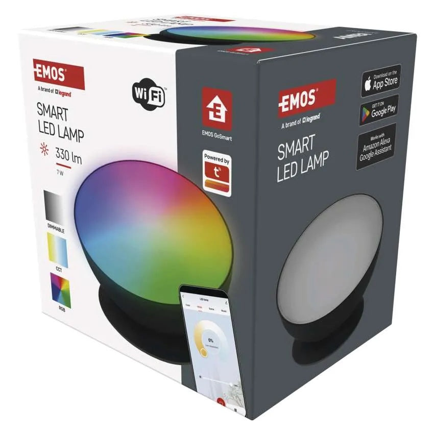 Спот LED Ø 175 7W RGBW 330 lm димируем 20000 h IP 20 черен Wi - Fi GoSmart EMOS