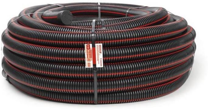 Гофрирана тръба вън. ф 63мм вътр. ф 50.5 мм 450 N клас L 450 цвят Черен с корда HDPE UV GEOSUB 50 м Kouvidis
