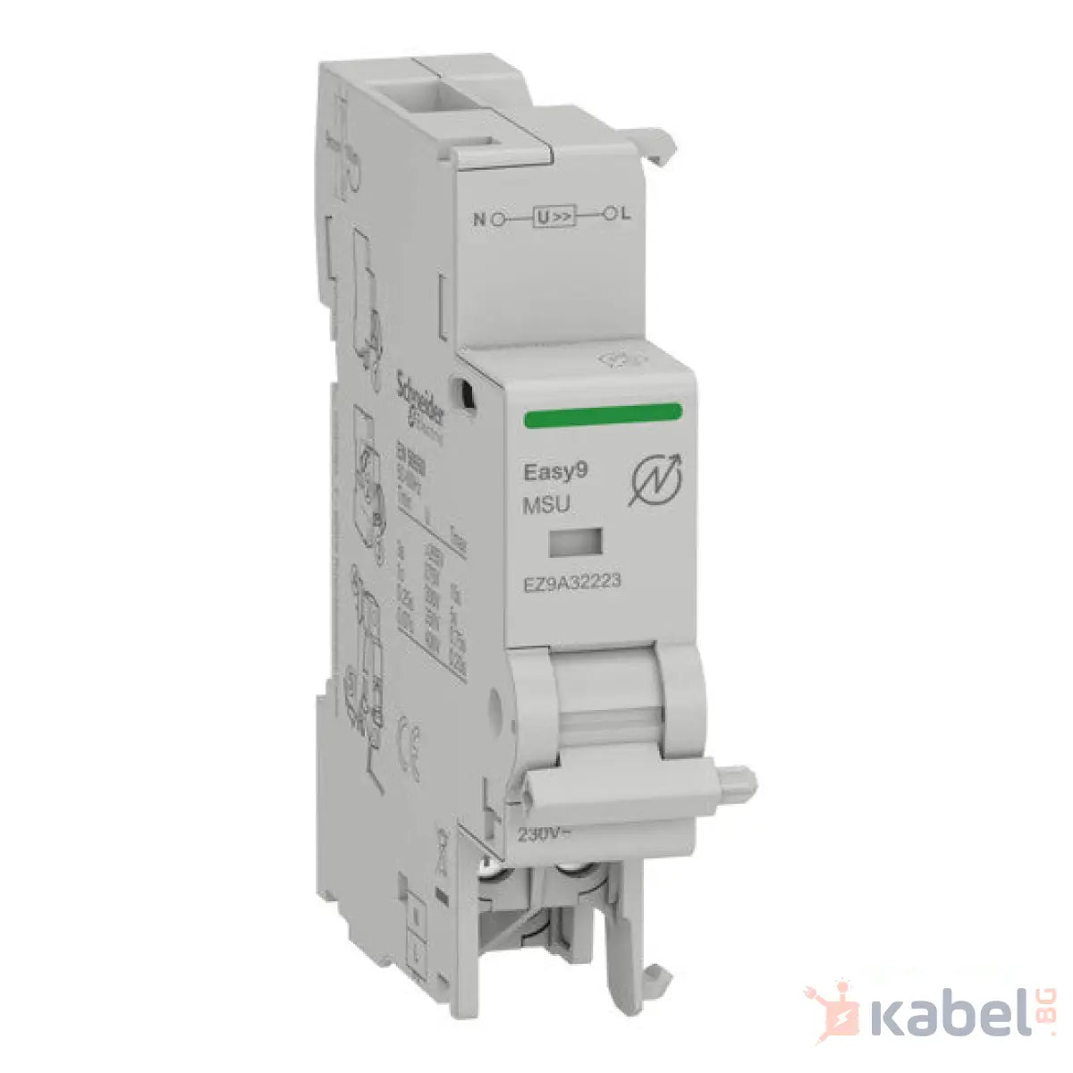 Максимално напреженов изключвател, 1P+N, 230VAC, Easy9, MSU, DIN шина, Шнайдер