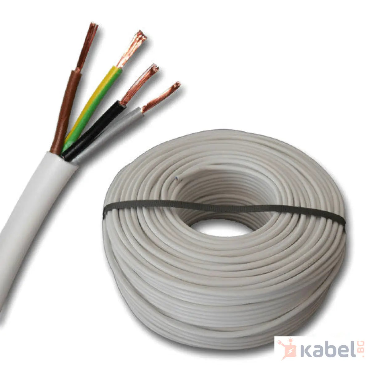 КАБЕЛ H05VV-F/ШВПС 4Х6 БЯЛ 300/500V