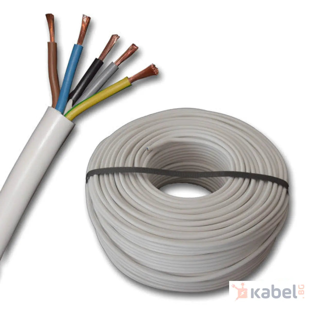 КАБЕЛ H05VV-F/ШВПС 5Х4 БЯЛ 300/500V