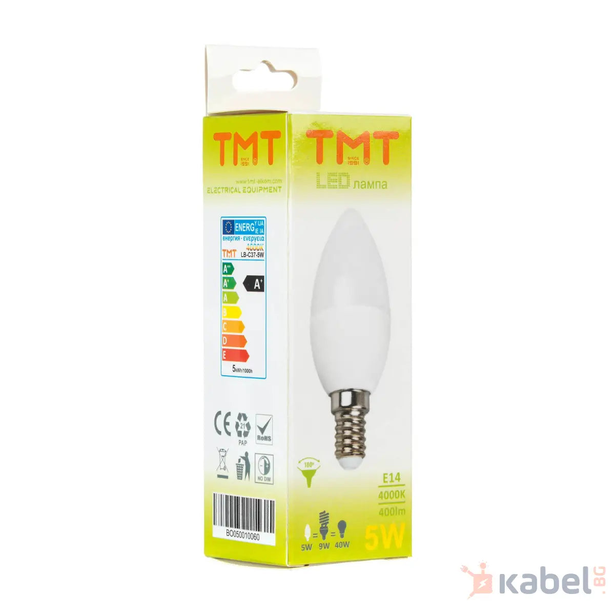 ЛАМПА LED 5W Е14 4000K 400Lm LB-C37-5W