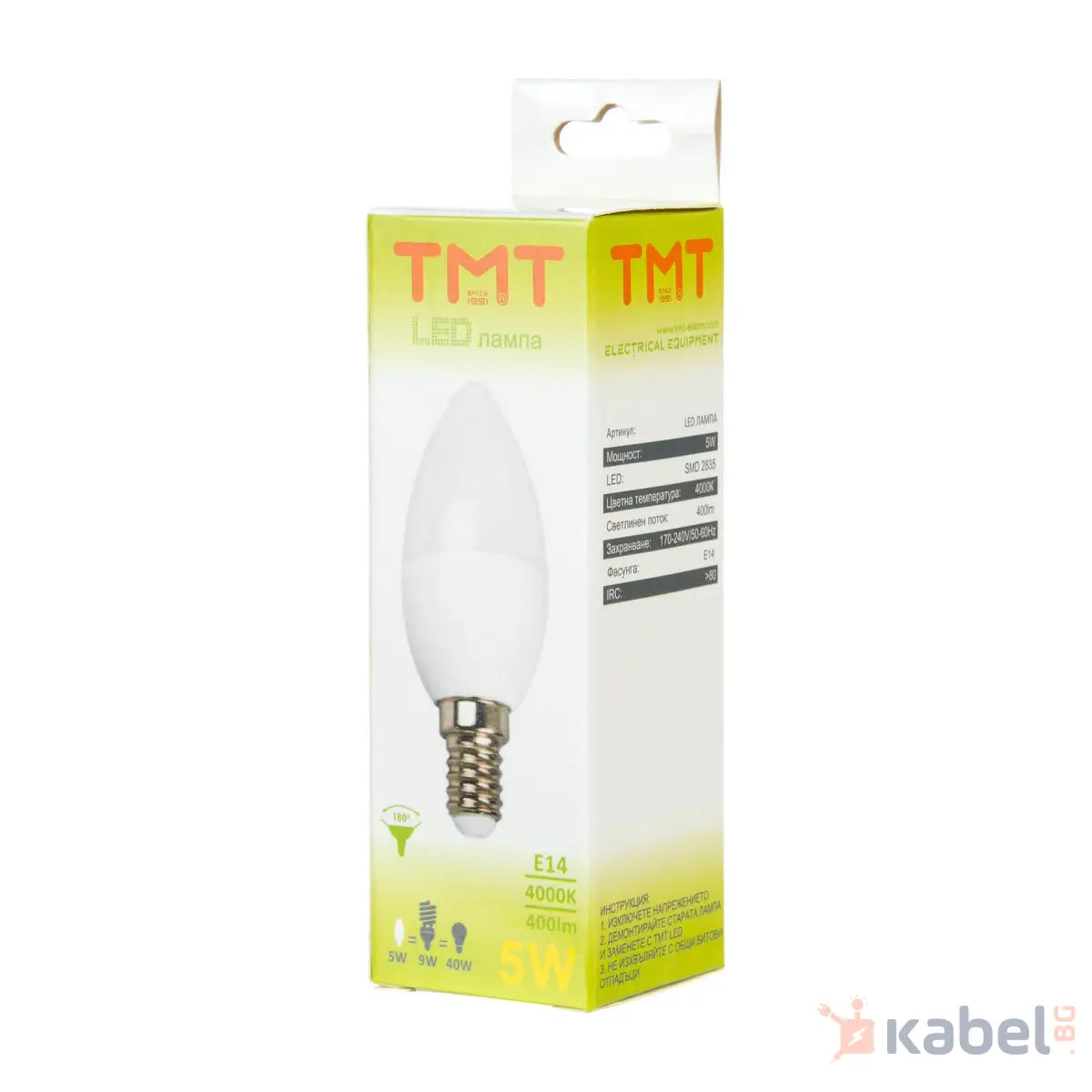 ЛАМПА LED 5W Е14 4000K 400Lm LB-C37-5W