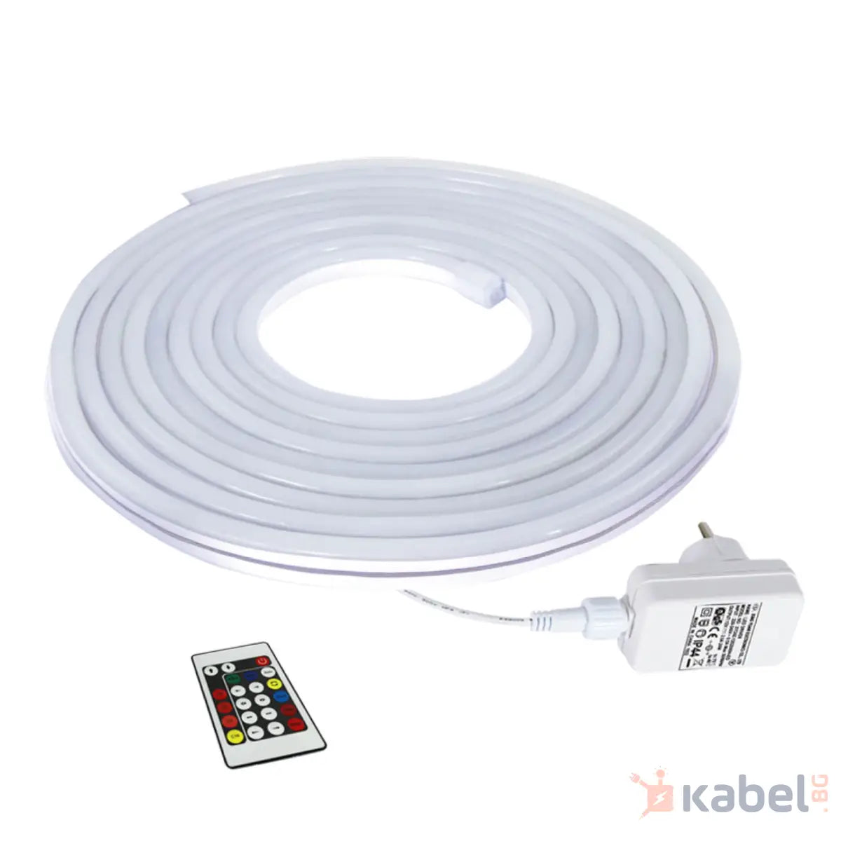 ЛЕНТА LED NEON+АДАПТЕР 24W,IP44,5m,405-405