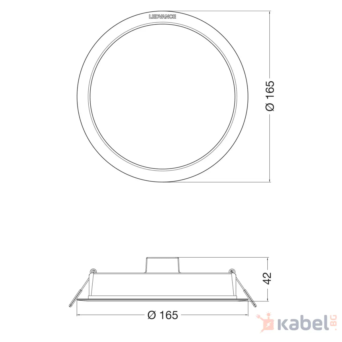 ЛУНА LED DL DN165 13W 6500K,1300lm,IP44,703100