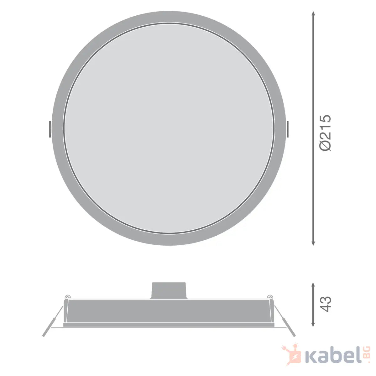 ЛУНА LED DL DN215 30W 4000K,3000lm,IP44,703308