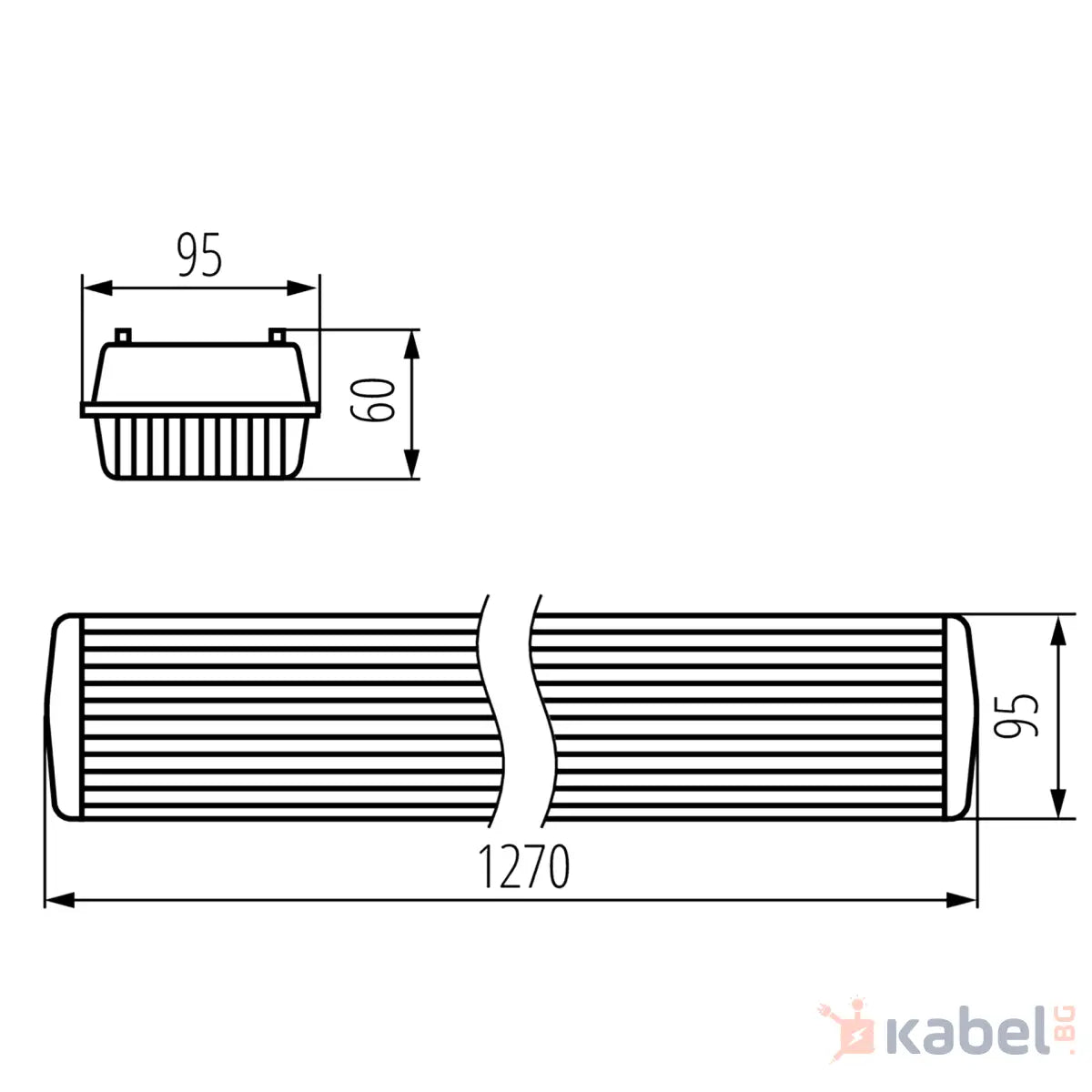 ОСВ.ТЯЛО 2х1200mm ЗА LED ТРЪБИ,IP65,31323,MILEDO,