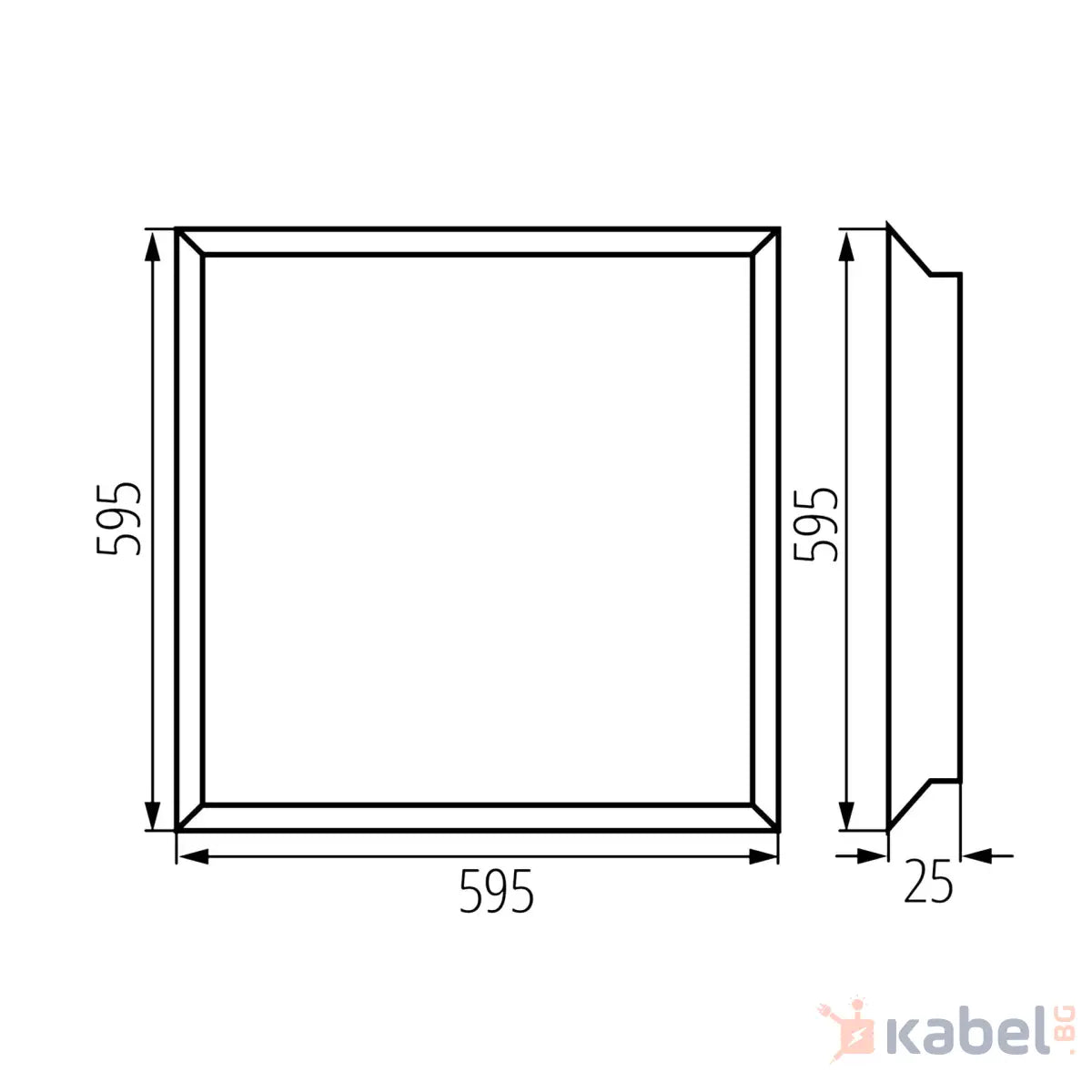 ПАНЕЛ LED 38W,4000K,3800Lm,IP44/20,595х595,33174