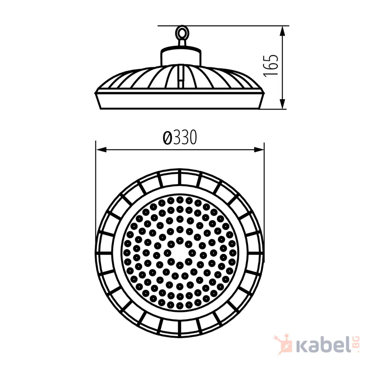 ПРОМИШЛЕН ОСВЕТИТЕЛ LED 150W,4000K,21750Lm,IP65,27156,230V
