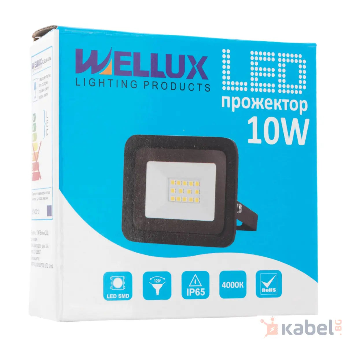 ПРОЖЕКТОР LED 10W,4000K,860Lm,WELLUX,LF-BK-10W