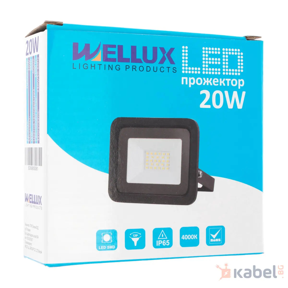 ПРОЖЕКТОР LED 20W,4000K,1600Lm,WELLUX,LF-BK-20W