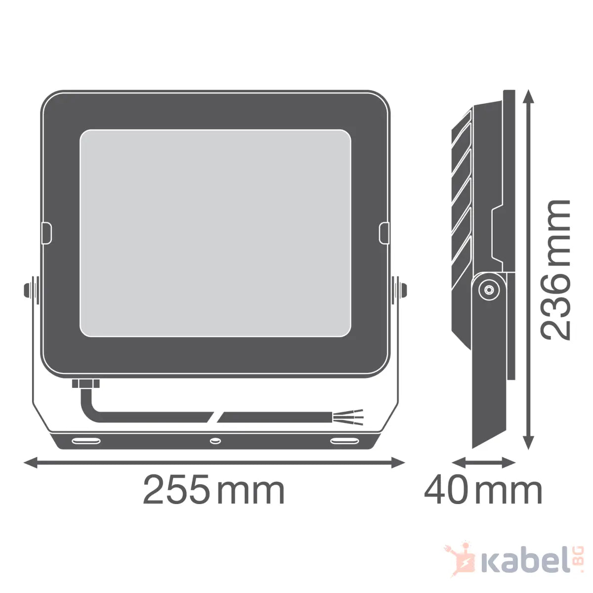 ПРОЖЕКТОР LED FL COMP V 90W 4000K,9000lm,ЧЕРЕН