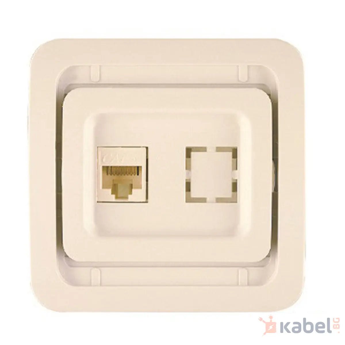 Розетка за интернет  RJ45 Крем Бежов Скрит - вграден монтаж IP20 свързване на lan кабел 32035 МИМОЗА, МАКЕЛ