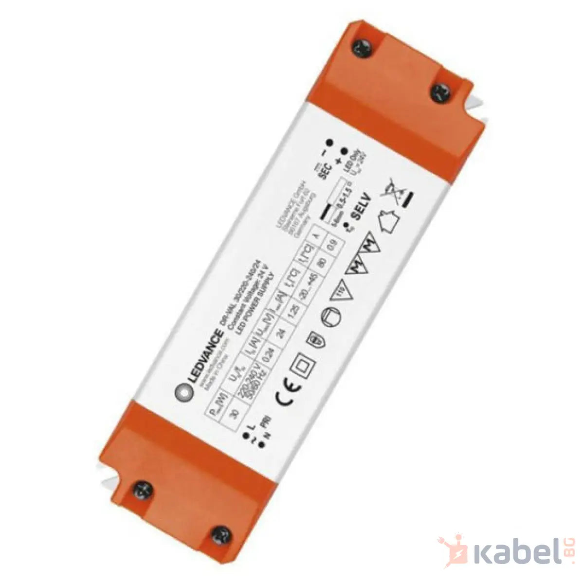 ТРАНСФОРМАТОР ЗА LED ЛЕНТА V-30W/220V/24V IP20 LEDVANCE